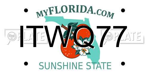 ITWQ77 Florida License Plate
