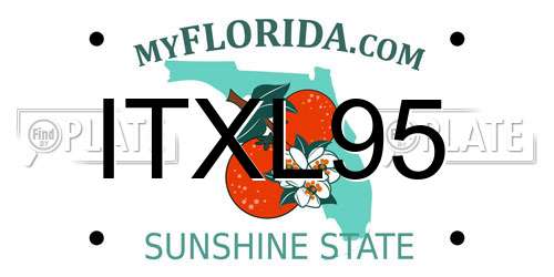 ITXL95 Florida License Plate