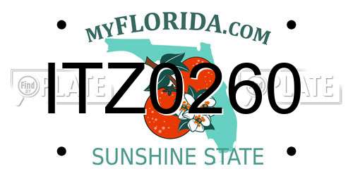 ITZ0260 Florida License Plate