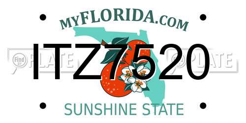 ITZ7520 Florida License Plate