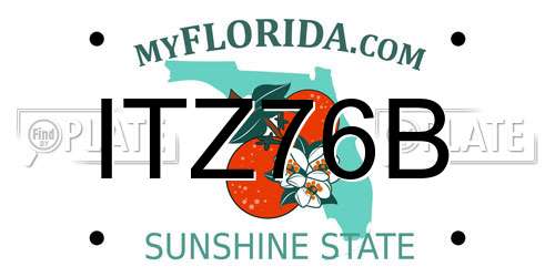 ITZ76B Florida License Plate