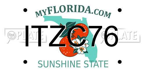 ITZC76 Florida License Plate