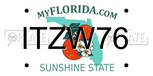 ITZW76 Florida License Plate