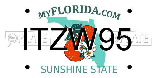 ITZW95 Florida License Plate