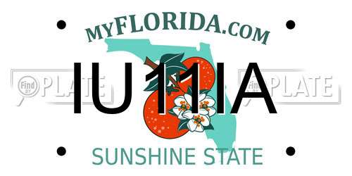IU11IA Florida License Plate