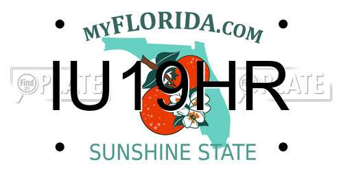 IU19HR Florida License Plate