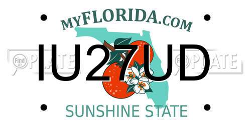 IU27UD Florida License Plate