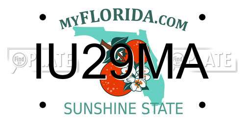 IU29MA Florida License Plate