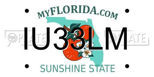 IU33LM Florida License Plate