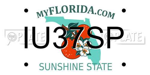 IU37SP Florida License Plate