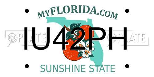 IU42PH Florida License Plate
