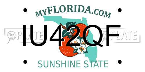 IU42QF Florida License Plate