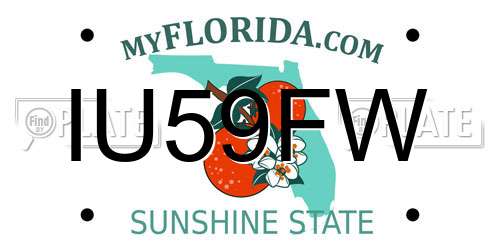 IU59FW Florida License Plate