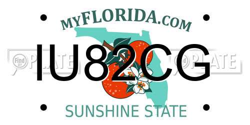IU82CG Florida License Plate