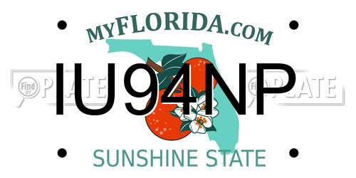 IU94NP Florida License Plate
