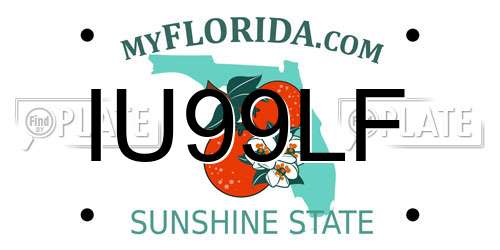 IU99LF Florida License Plate