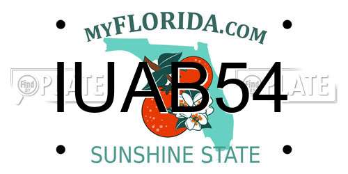 IUAB54 Florida License Plate
