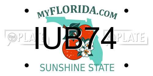 IUB74 Florida License Plate