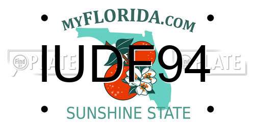IUDF94 Florida License Plate