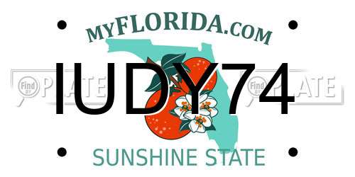 IUDY74 Florida License Plate