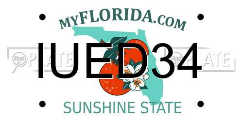 IUED34 Florida License Plate