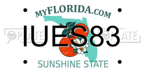 IUES83 Florida License Plate