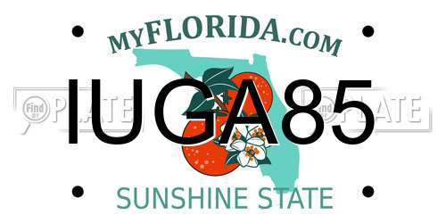 IUGA85 Florida License Plate