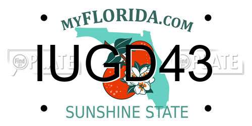 IUGD43 Florida License Plate