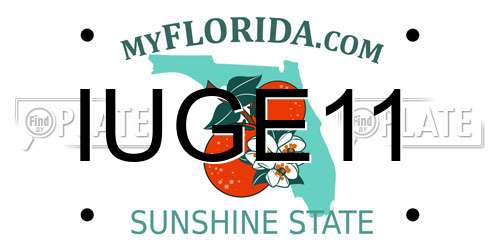 IUGE11 Florida License Plate