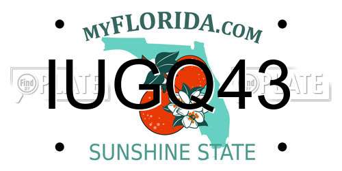 IUGQ43 Florida License Plate