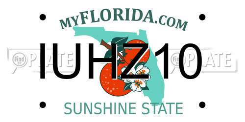IUHZ10 Florida License Plate
