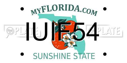 IUIF54 Florida License Plate
