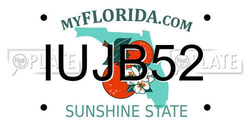 IUJB52 Florida License Plate