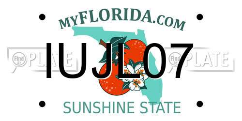 IUJL07 Florida License Plate