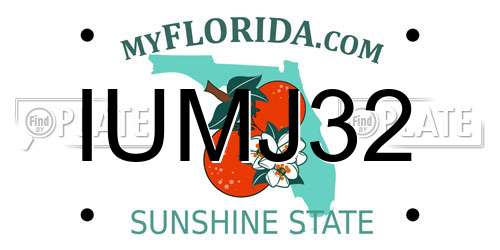 IUMJ32 Florida License Plate