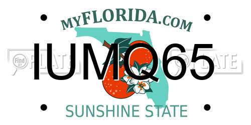 IUMQ65 Florida License Plate