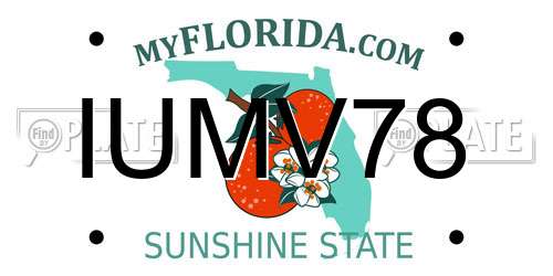 IUMV78 Florida License Plate