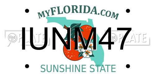 IUNM47 Florida License Plate