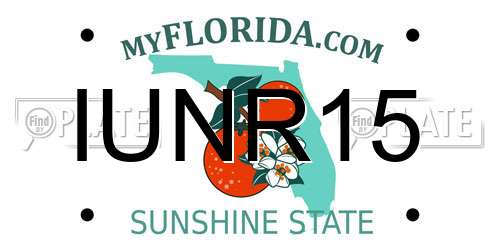 IUNR15 Florida License Plate