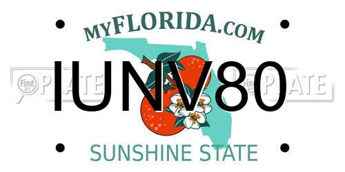 IUNV80 Florida License Plate
