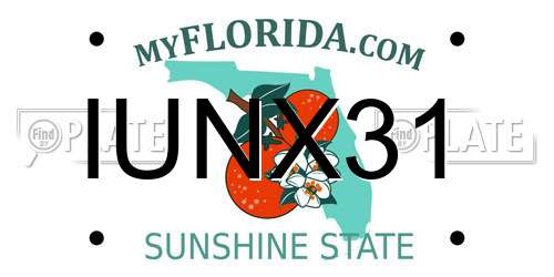 IUNX31 Florida License Plate