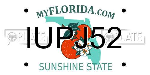 IUPJ52 Florida License Plate