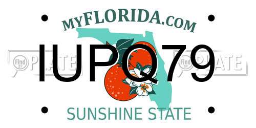 IUPQ79 Florida License Plate
