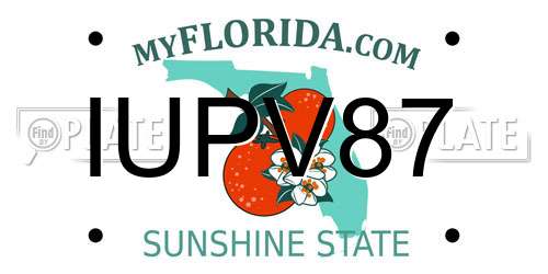 IUPV87 Florida License Plate