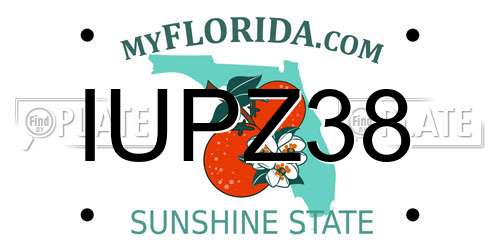 IUPZ38 Florida License Plate