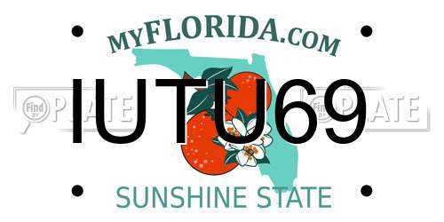 IUTU69 Florida License Plate