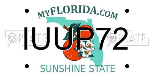 IUUP72 Florida License Plate