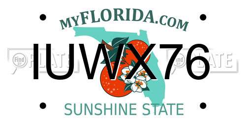 IUWX76 Florida License Plate