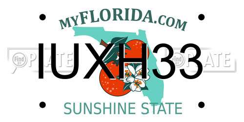 IUXH33 Florida License Plate
