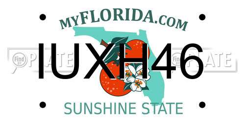 IUXH46 Florida License Plate